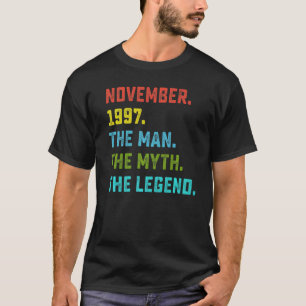 Mens Man Myth Legend November 1997 25. Geburtstag T-Shirt