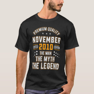 Mens Man Myth Legend November 2010 12. Geburtstag T-Shirt