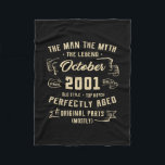 Mens Man Myth Legend October 2001 21st Birthday Fleecedecke<br><div class="desc">Mens Man Myth Legend October 2001 21st Birthday Gift 21 Years Gift. Perfect gift for your dad,  mom,  papa,  men,  women,  friend and family members on Thanksgiving Day,  Christmas Day,  Mothers Day,  Fathers Day,  4th of July,  1776 Independent day,  Veterans Day,  Halloween Day,  Patrick's Day</div>