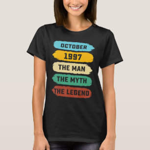 Mens Man Myth Legend Oktober 1997 25. Geburtstag 2 T-Shirt