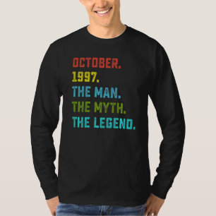 Mens Man Myth Legend Oktober 1997 25. Geburtstag 2 T-Shirt