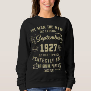 Mens Man Myth Legend September 1927 95. Geburtstag Sweatshirt