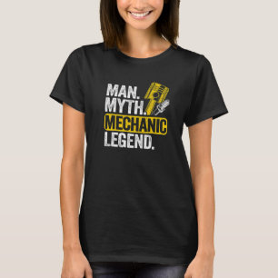 Mens Man Myth Mechanische Legende Auto Typ Garage T-Shirt