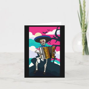 Mens Mariachi spielendes Skelett Tag Der Karte