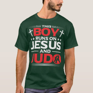 Mens Martial Arts Dieser Junge läuft auf Jesus und T-Shirt