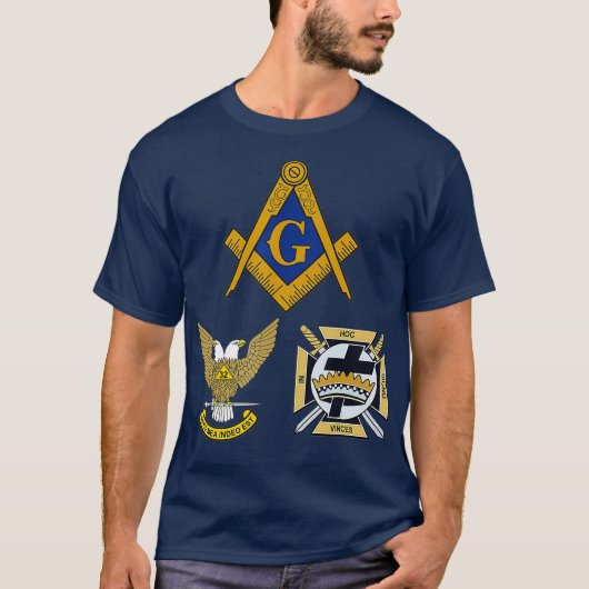 Mens Mason Scottish York Rite T-Shirt Masonic 32. (Vorderseite)