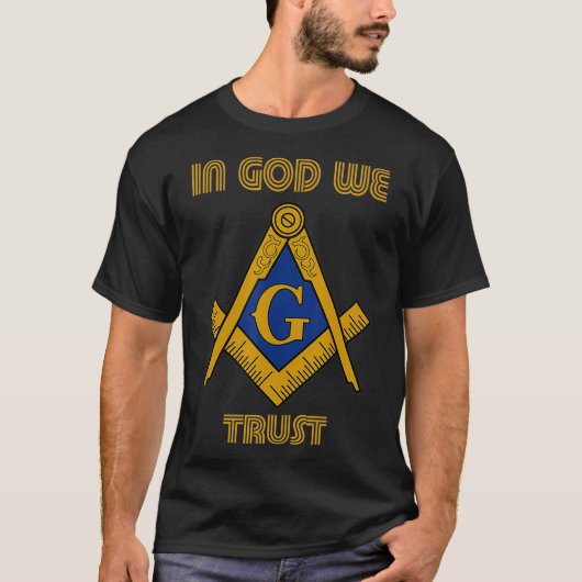 Mens Masonic in Gott vertrauen wir Mason Shrine Fr T-Shirt (Vorderseite)