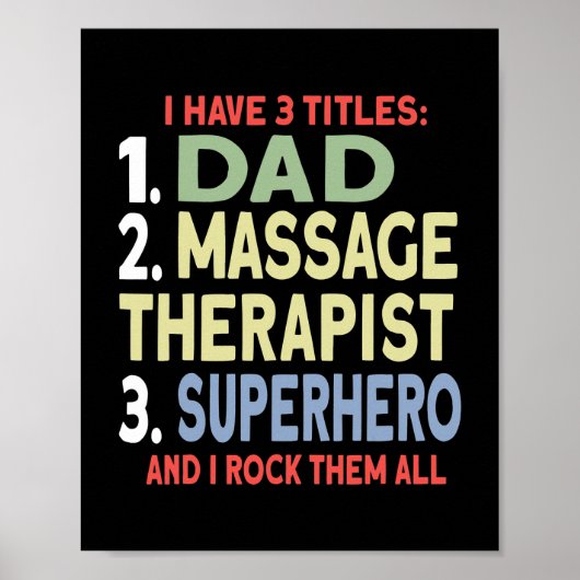 Mens Massage Therapie Vater und Massage Therapeut Poster (Vorne)