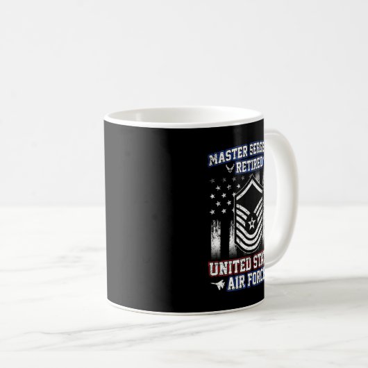 Mens Master Sergeant Remüde United Staat Air Forc Kaffeetasse (VorderseiteRechts)