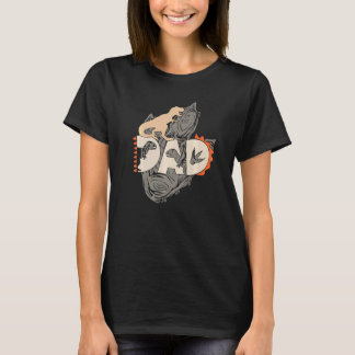 Mens Matching Family Dadasaurus Footprint Vater's T-Shirt