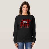 Mens Max Bear Custom Red Buffalo Karierte Weihnach Sweatshirt (Vorne ganz)