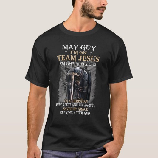 Mens May Typ Team Jesus Religious Cross Christlich T-Shirt (Vorderseite)
