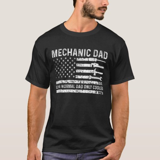 Mens Mechanic Dad Like A Normal Dad Only Cooler Am T-Shirt (Vorderseite)