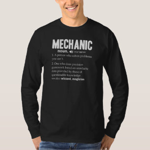 Mens Mechanic Definition Noun Wörterbuchreparatur  T-Shirt