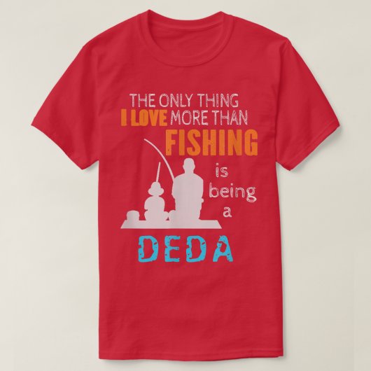 Mens mehr als Liebe Fischerei Deda Russland Russis T-Shirt (Design vorne)