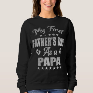 Mens Mein erster Vatertag als Papa New Baby Anno Sweatshirt