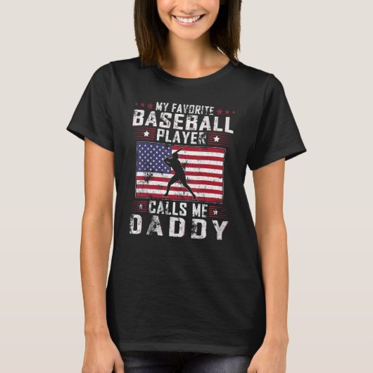 Mens Mein Lieblings-Baseball-Spieler ruft mich Dad T-Shirt (Vorderseite)