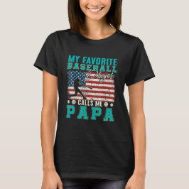 Mens Mein Lieblings-Baseball-Spieler ruft mich Pap T-Shirt
