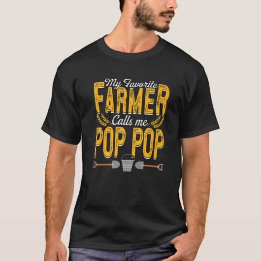 Mens Mein Lieblings-Bauer nennt mich Pop Pop Landw T-Shirt (Vorderseite)