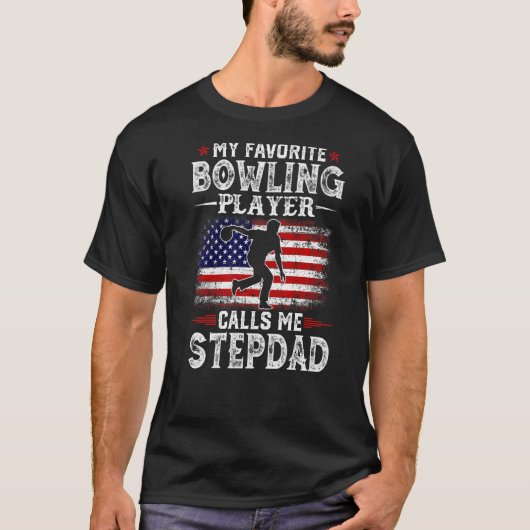 Mens Mein Lieblings-Bowling-Player ruft mich Stepd T-Shirt (Vorderseite)