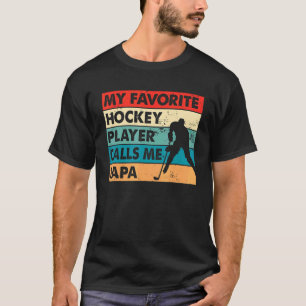 Mens Mein Lieblings-Hockey-Spieler nennt mich Papa T-Shirt