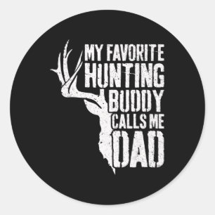 Mens mein Lieblings-Jagdbuddy nennt mich Vater Hir Runder Aufkleber