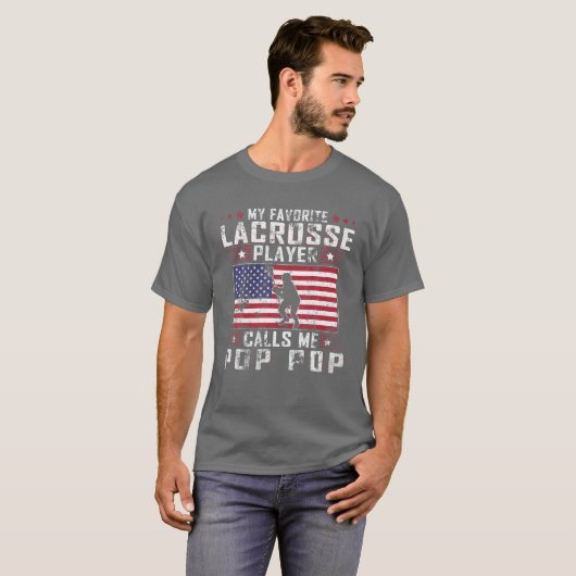 Mens Mein Lieblings-Lacrosse-Player ruft Pop-Pop a T-Shirt (Vorne ganz)