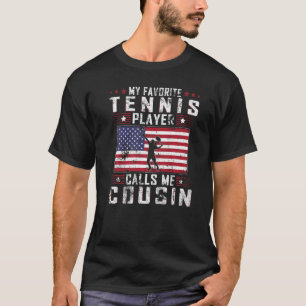 Mens Mein Lieblings-Tennisspieler nennt mich Cousi T-Shirt