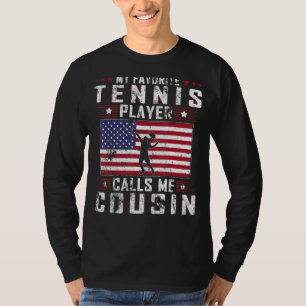 Mens Mein Lieblings-Tennisspieler nennt mich Cousi T-Shirt