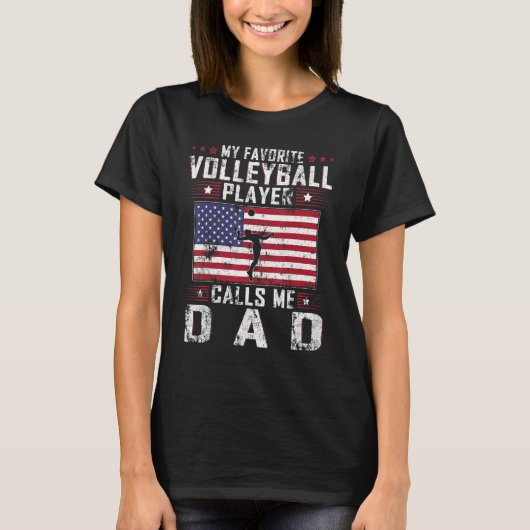Mens Mein Lieblings-Volleyball-Spieler nennt mich  T-Shirt (Vorderseite)