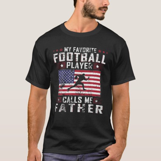 Mens mein Lieblingsfußballspieler nennt mich Vater T-Shirt (Vorderseite)