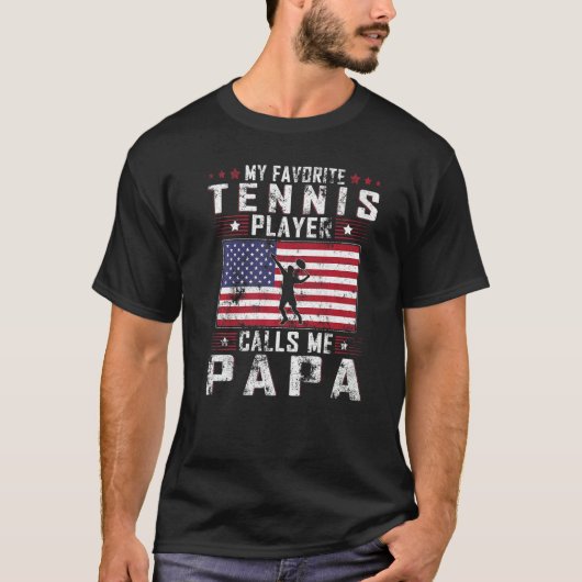 Mens Mein LieblingsTennisspieler nennt mich Papa F T-Shirt (Vorderseite)