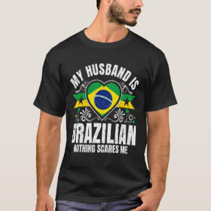 Mens mein Mann ist brasilianisches Stolperflagge E T-Shirt