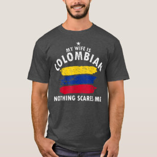 Mens meine Ehefrau ist kolumbianischer Witzbold T-Shirt
