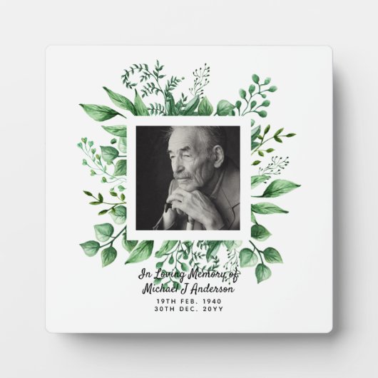Mens Memorial Gift Bereavement Foto Liebe Erinneru Fotoplatte (Vorderseite)