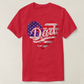Mens Men Patriotic American Flag Heart Motocross D T-Shirt (Design vorne)