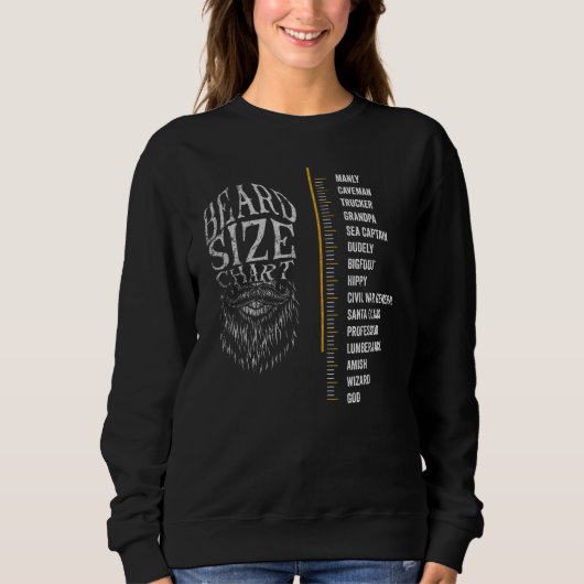 Mens Mens Beard Measurement Chart Beard Length Fun Sweatshirt (Vorderseite)