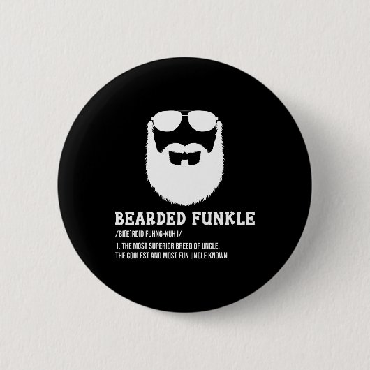 Mens Mens Bearded Onkel Vater Bartded Funkle Funny Button (Vorderseite)