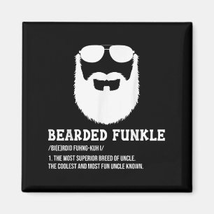 Mens Mens Bearded Onkel Vater Bartded Funkle Funny Magnet