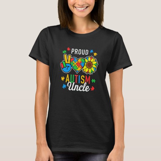 Mens Mens I'm A Proud Autism Uncle Autism Awarenes T-Shirt (Vorderseite)