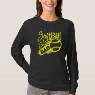 Mens Mens Softball Vater Stilvoll flammender Ball T-Shirt