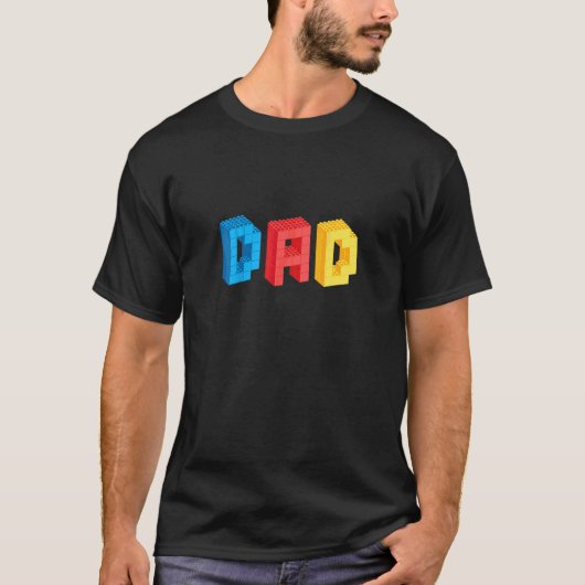 Mens Mens Vater Brick Builder Blocks Master Builde T-Shirt (Vorderseite)