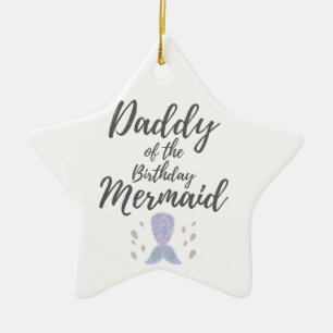 Mens Merdad Birthday Party Mermaid Daddy Gift Keramik Ornament