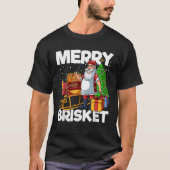 Mens Merry Brisket Christmas in July Santa BBQ Smo T-Shirt (Vorderseite)
