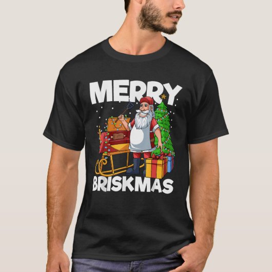 Mens Merry Briskmas Christmas July Santa Brisket S T-Shirt (Vorderseite)