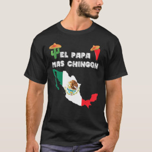 Mens Mexican Flag Cactus Sombrero Jalapeno El Papa T-Shirt