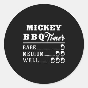 Mens Mickey Grillen Timer Beer Drink Funny Grillin Runder Aufkleber