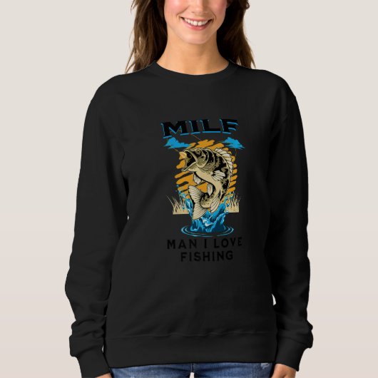 Mens Milf Man I Liebe Fischerei Fischer Sweatshirt (Vorderseite)