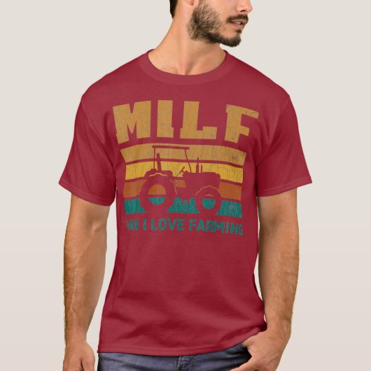 Mens MILF Mann I Liebe Landwirtschaft Bauer Gesche T-Shirt (Vorderseite)