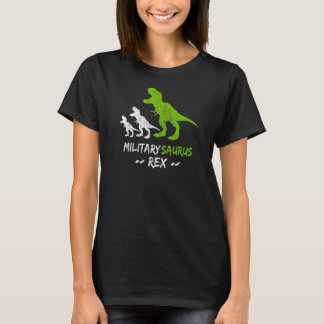 Mens Militarysaurus T Rex Military Saurus Dinosaur T-Shirt
